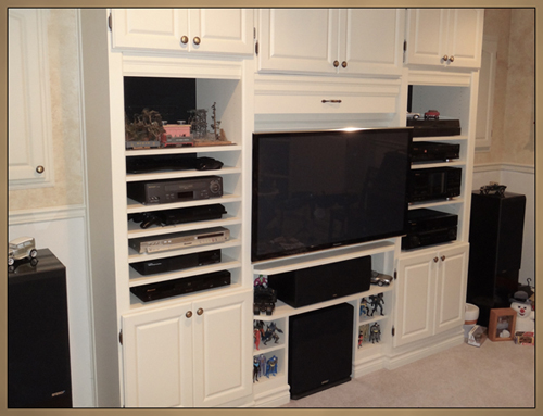 Custom Built-In Stereo Cabinets for Home Entertainment Center