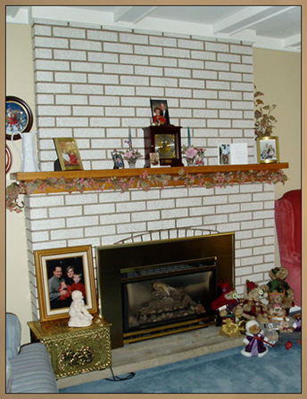 Brick Fireplace Makeover - Before new mantel installed