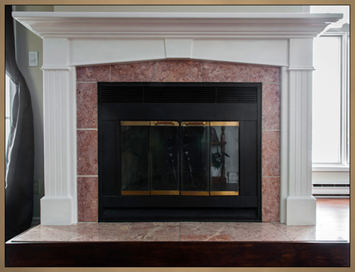 Custom Wood Keystone Fireplace Mantel Surround