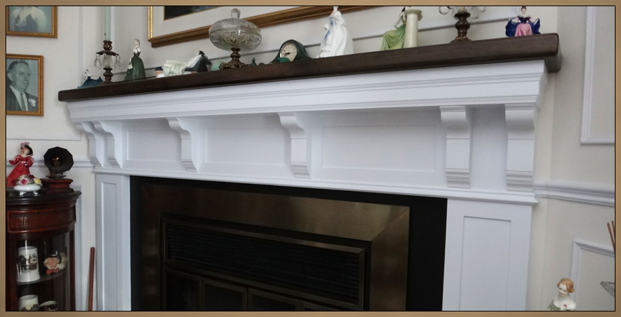 Colonial Style Hand Crafted Wood Fireplace Mantel