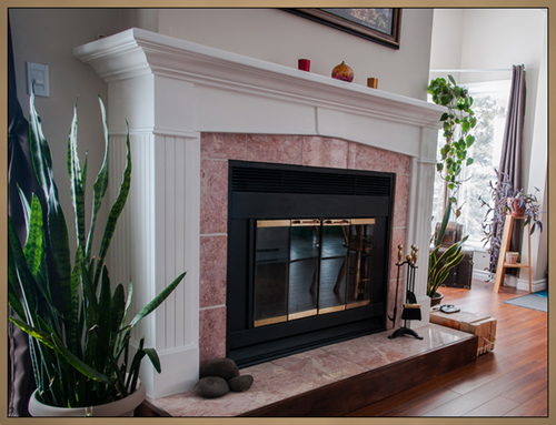 Traditional Painted Keystone Fireplace Mantel