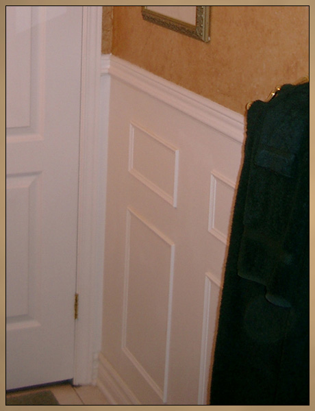 Decorative Wall Moulding Panels accented with faux finish painted walls