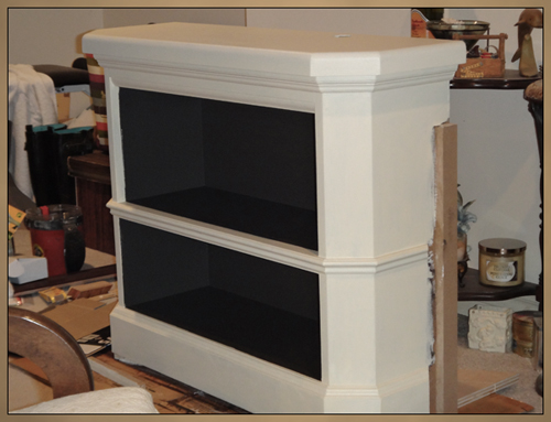 Fireplace Side Cabinet during construction
