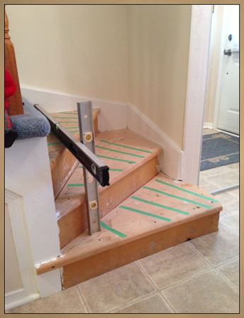 Photo of stairs before custom modification